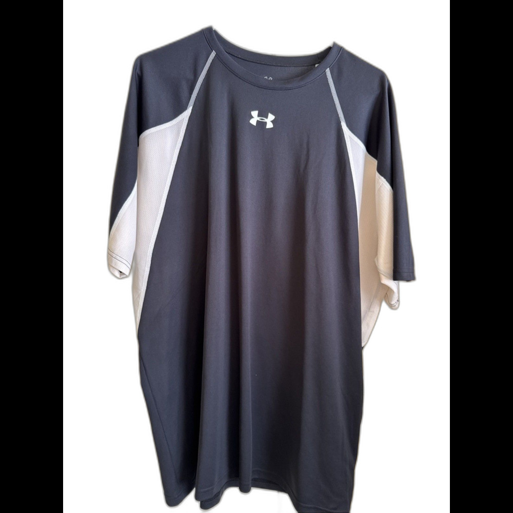 Under Armour Heatgear Shirt Mens XL ‎ Black Gray  Activewear Loose Fit Polyester